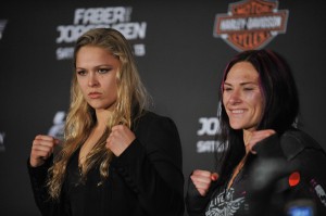 Cat & Mouse in reverse - The search for real contenders. Let the buyer be aware:  Ronda Rousey (left) & Cat Zingano. Pic: Gary A. Vasquez, USA Today